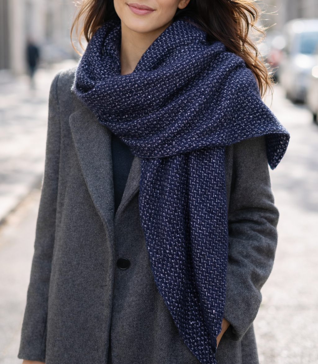 Bufanda Triangular Grande XXL Mujer · Espiga Azul (últimas unidades!)