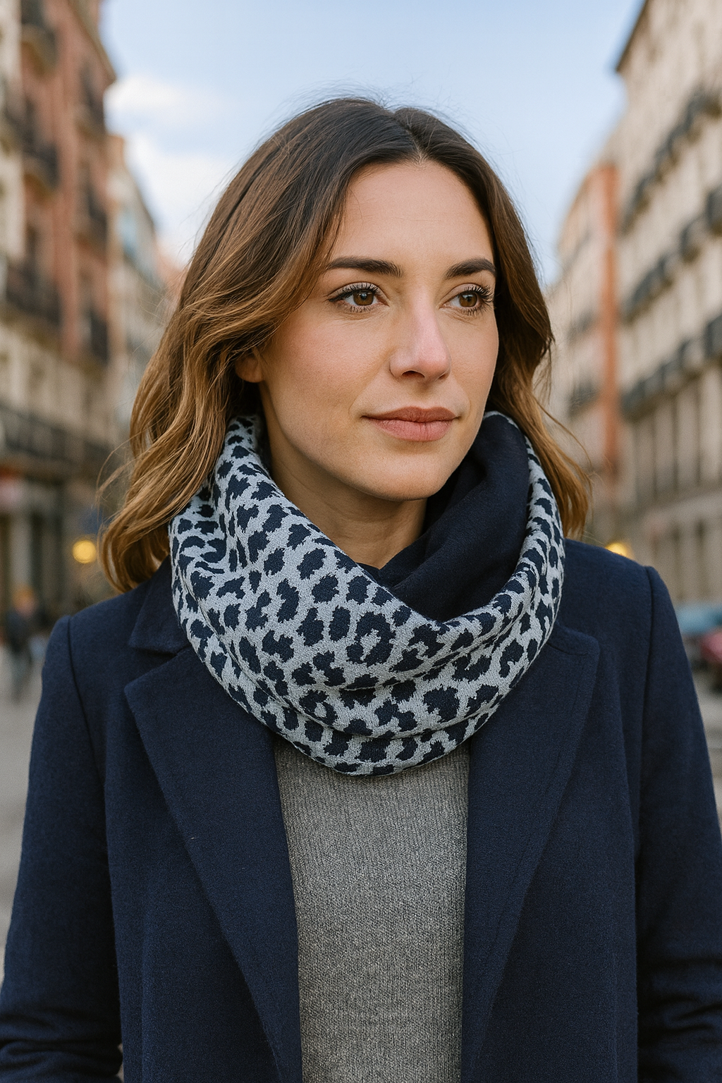 Bufanda Cuello Reversible · Leo/Marino