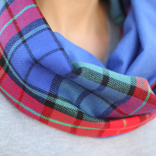 Bufanda Cuello Reversible · Escocia Multi/Azul
