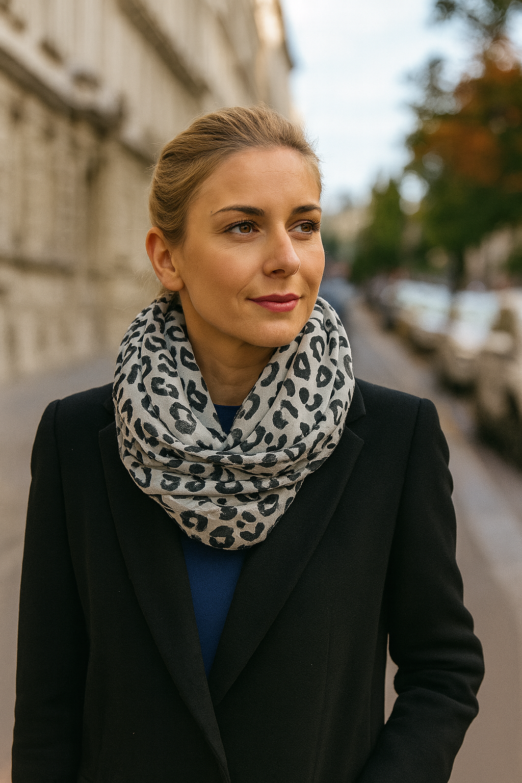 Bufanda Cuello Mujer · Leo Blanco Negro (última unidad!)