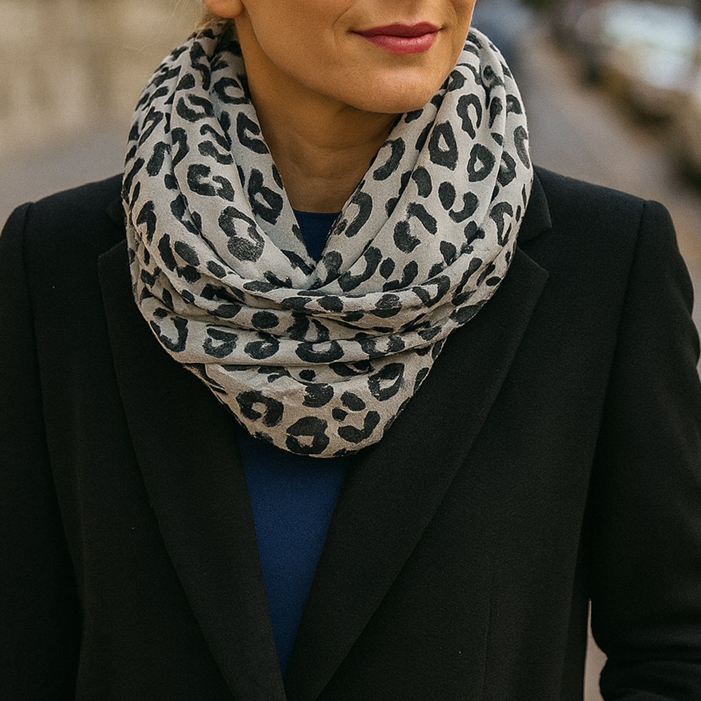 Bufanda Cuello Mujer · Leo Blanco Negro (última unidad!)