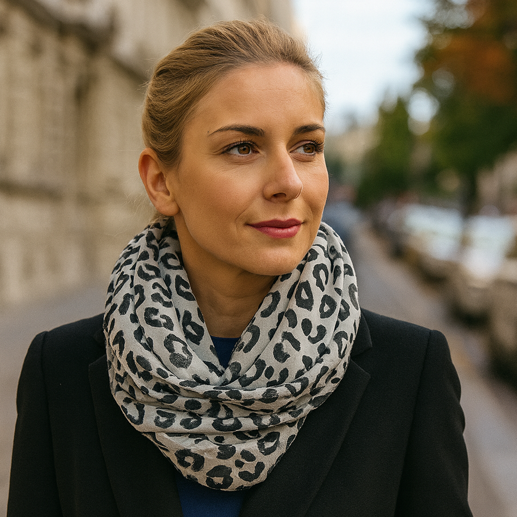 Bufanda Cuello Mujer · Leo Blanco Negro (última unidad!)