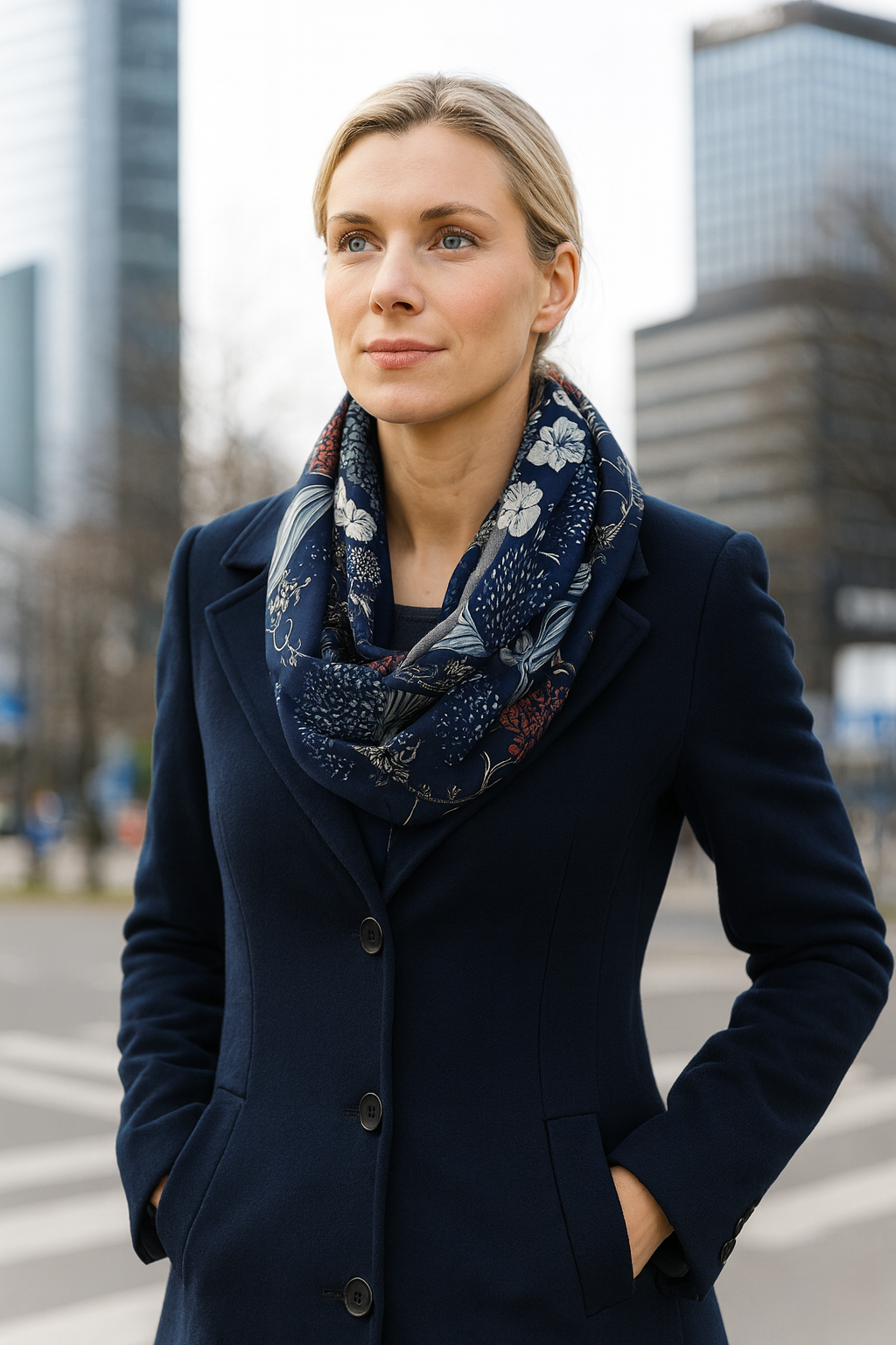 Bufanda Infinita Cuello Reversible Mujer · Fauna/Oliva