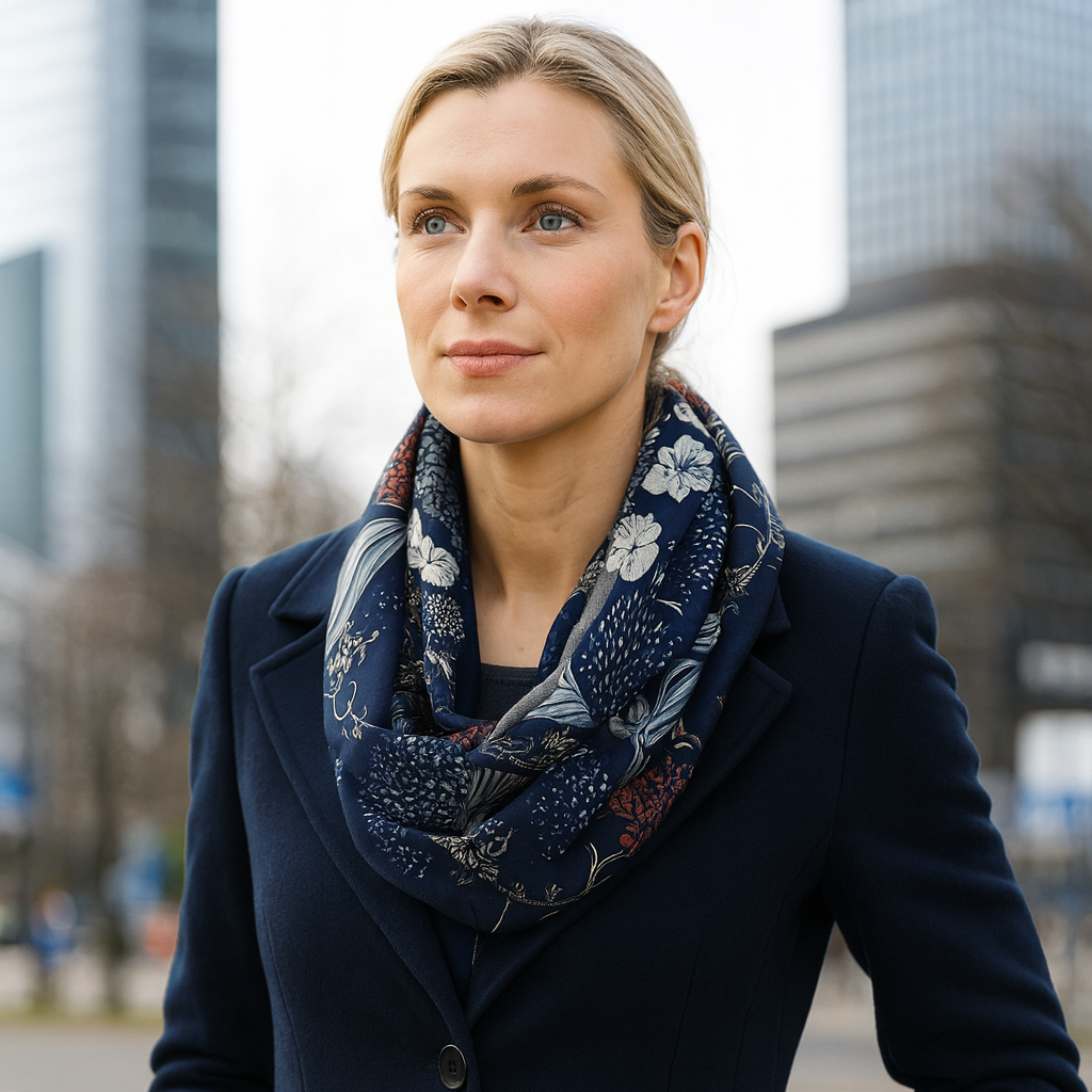 Bufanda Infinita Cuello Reversible Mujer · Fauna/Oliva