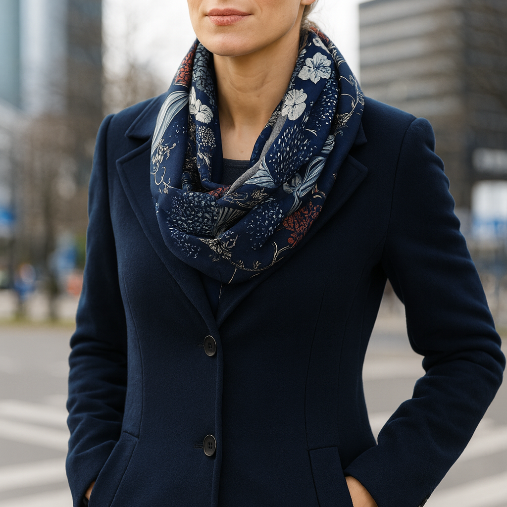 Bufanda Infinita Cuello Reversible Mujer · Fauna/Oliva