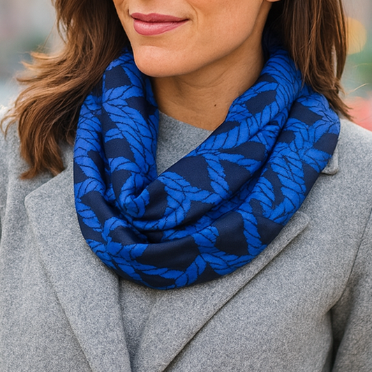 Bufanda Infinita Reversible Mujer · Náutico/Azul