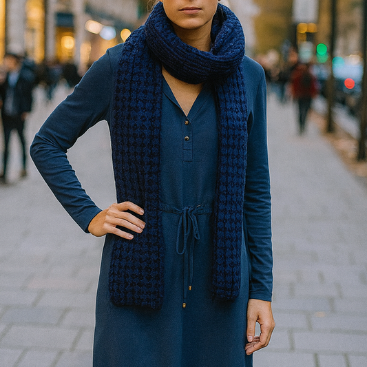 Bufanda Larga Tejida · Marino