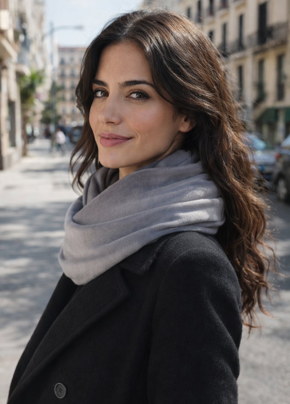 Bufanda Infinita Cuello Mujer · Terciopelo Gris (última unidad!)