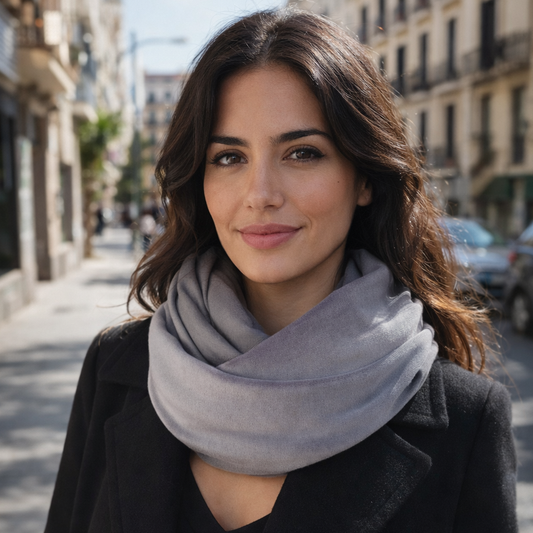 Bufanda Infinita Cuello Mujer · Terciopelo Gris (última unidad!)