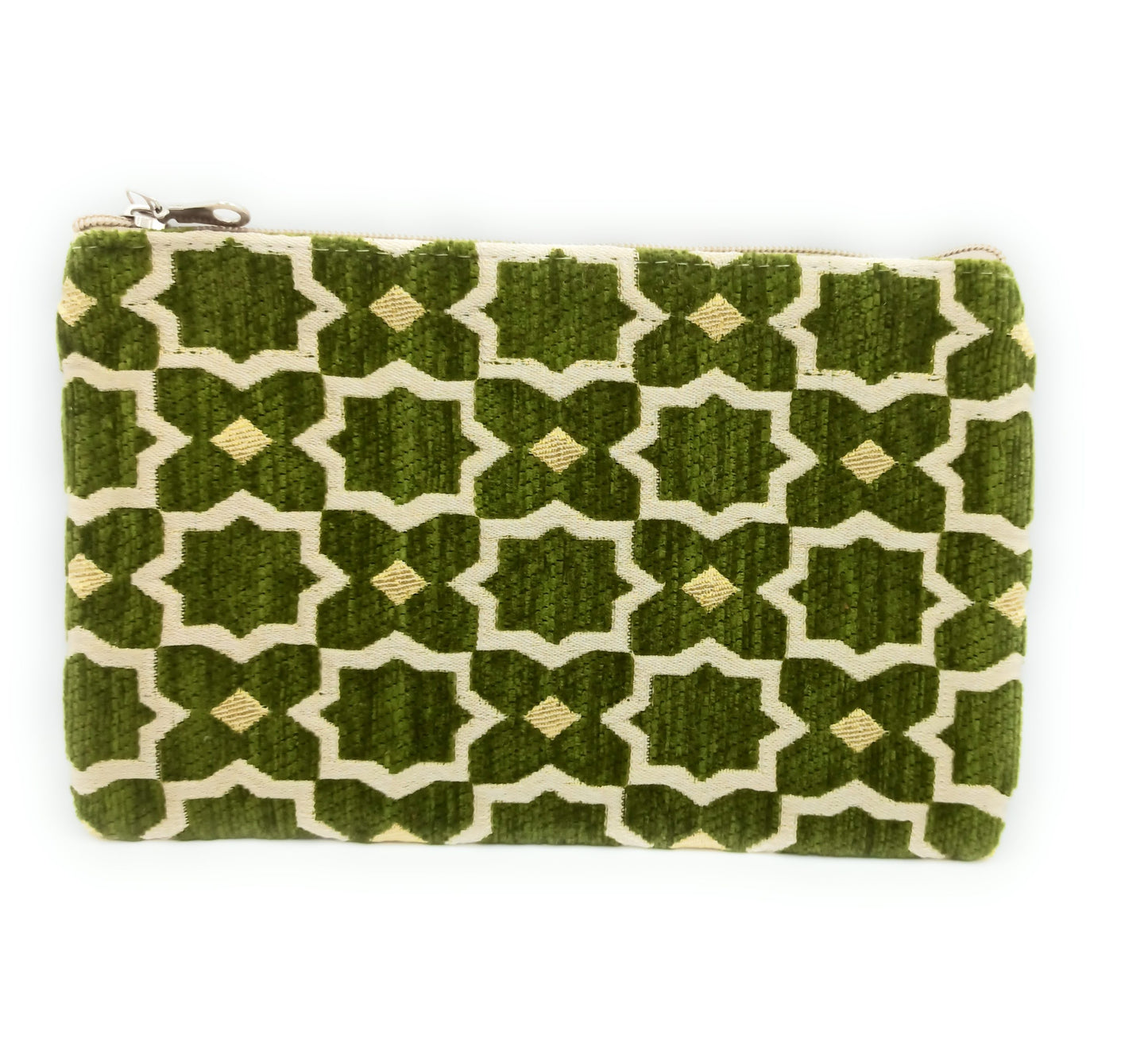 Cartera de Mano Neceser Estampado Andaluz – Colorido y Alegre · Verde Claro