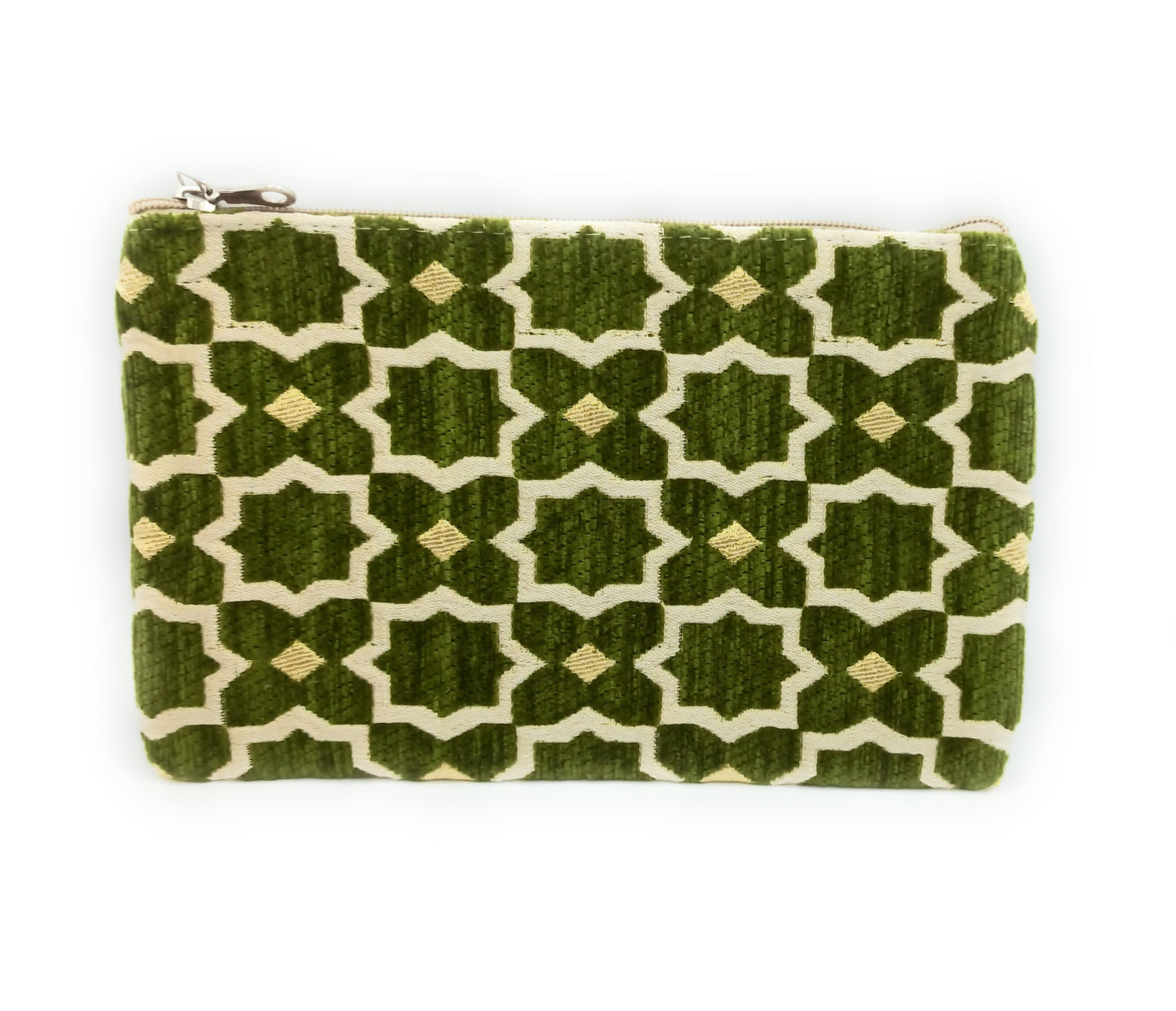 Cartera de Mano Neceser Estampado Andaluz – Colorido y Alegre · Verde Claro