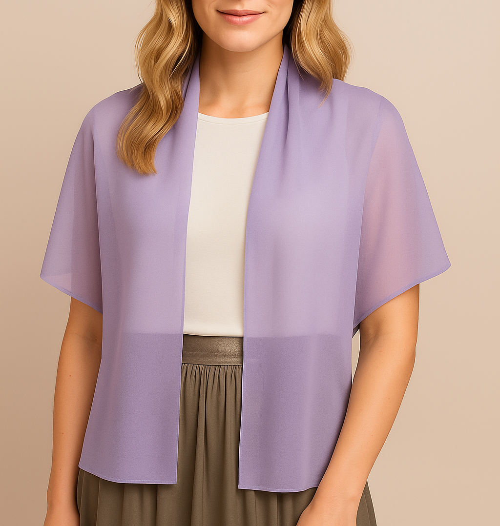 Chal de Chifón – Ligero, Elegante y Hecho en España · Color Lavanda (50x150cm) última unidad