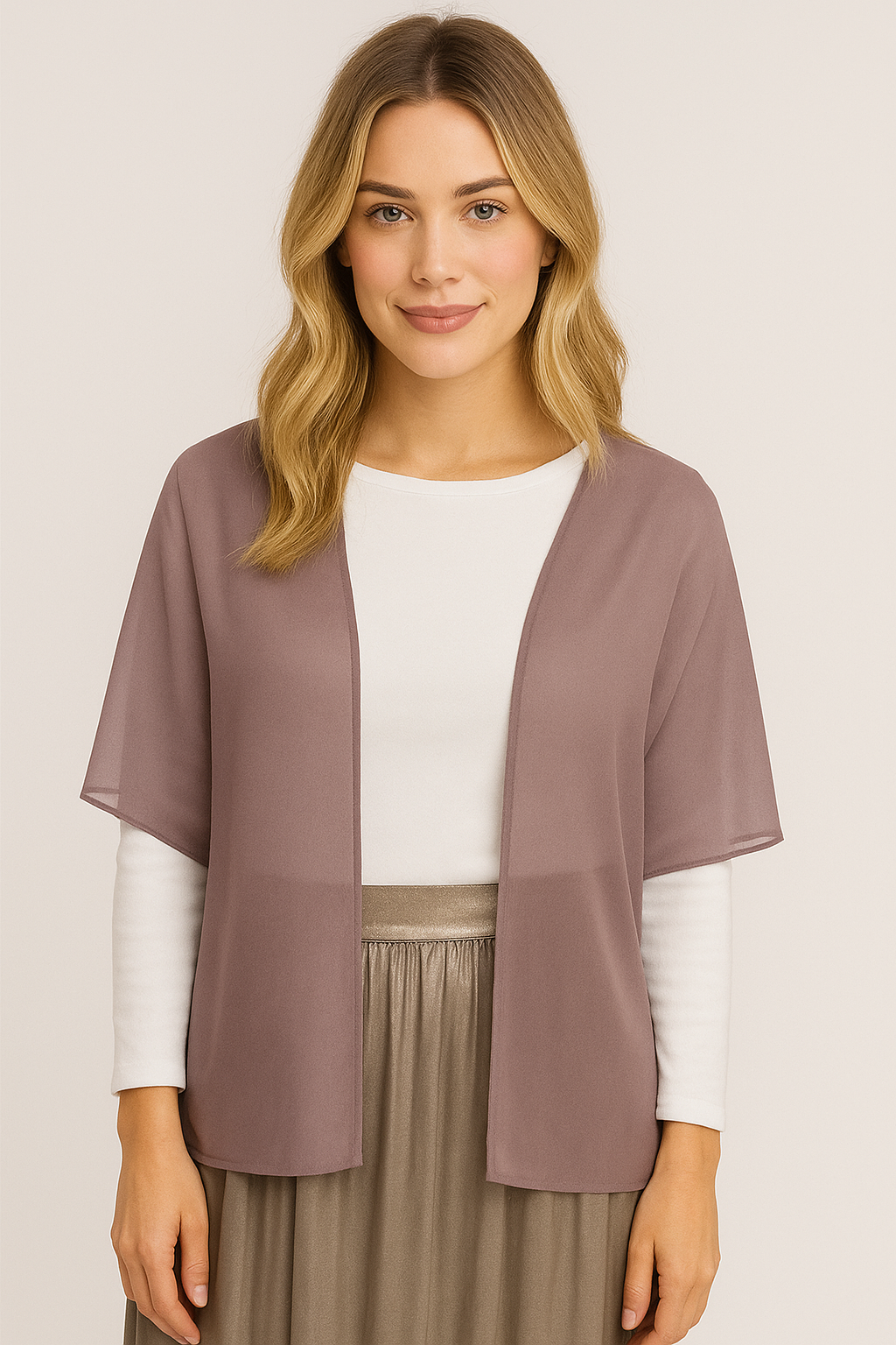 Chal de Chifón – Ligero, Elegante y Hecho en España · Color Malva (50x150cm) últimas unidades!