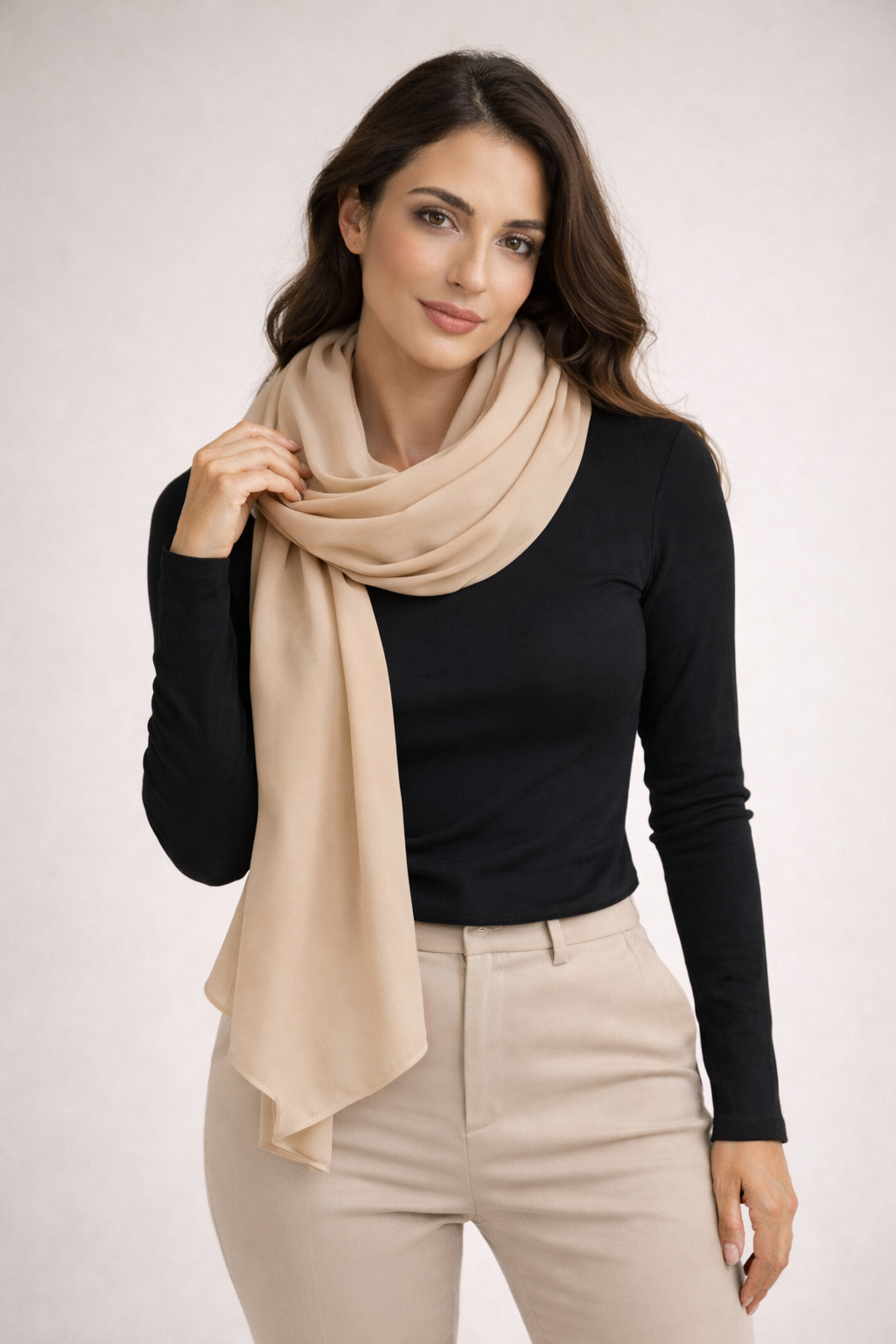 Chal Crepe de Seda · Crudo Tostado (50x150cm) últimas unidades!