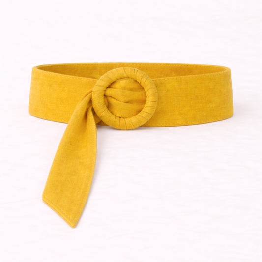 Cinturón de Ante Ajustable, Talla única de S a XL · Mostaza (última unidad!)