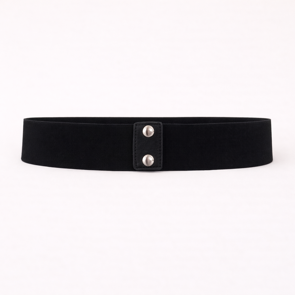 Ceinture élastique noire effet raphia | Élégante et confortable