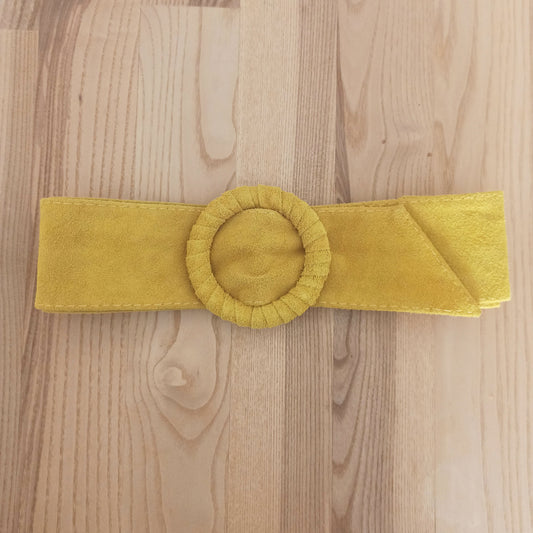 Cinturón de Ante Ajustable, Talla única de S a XL · Mostaza (última unidad!)