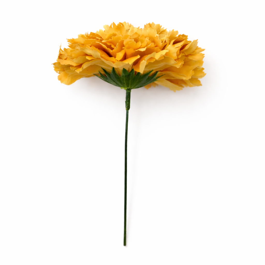 XL-Nelke, große Flamenco-Blume als Haarschmuck für Damen · Senfgelb, Ø 13 cm