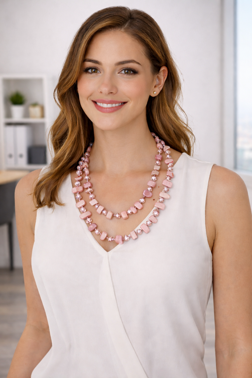 Collar Largo de Nácar · Malva