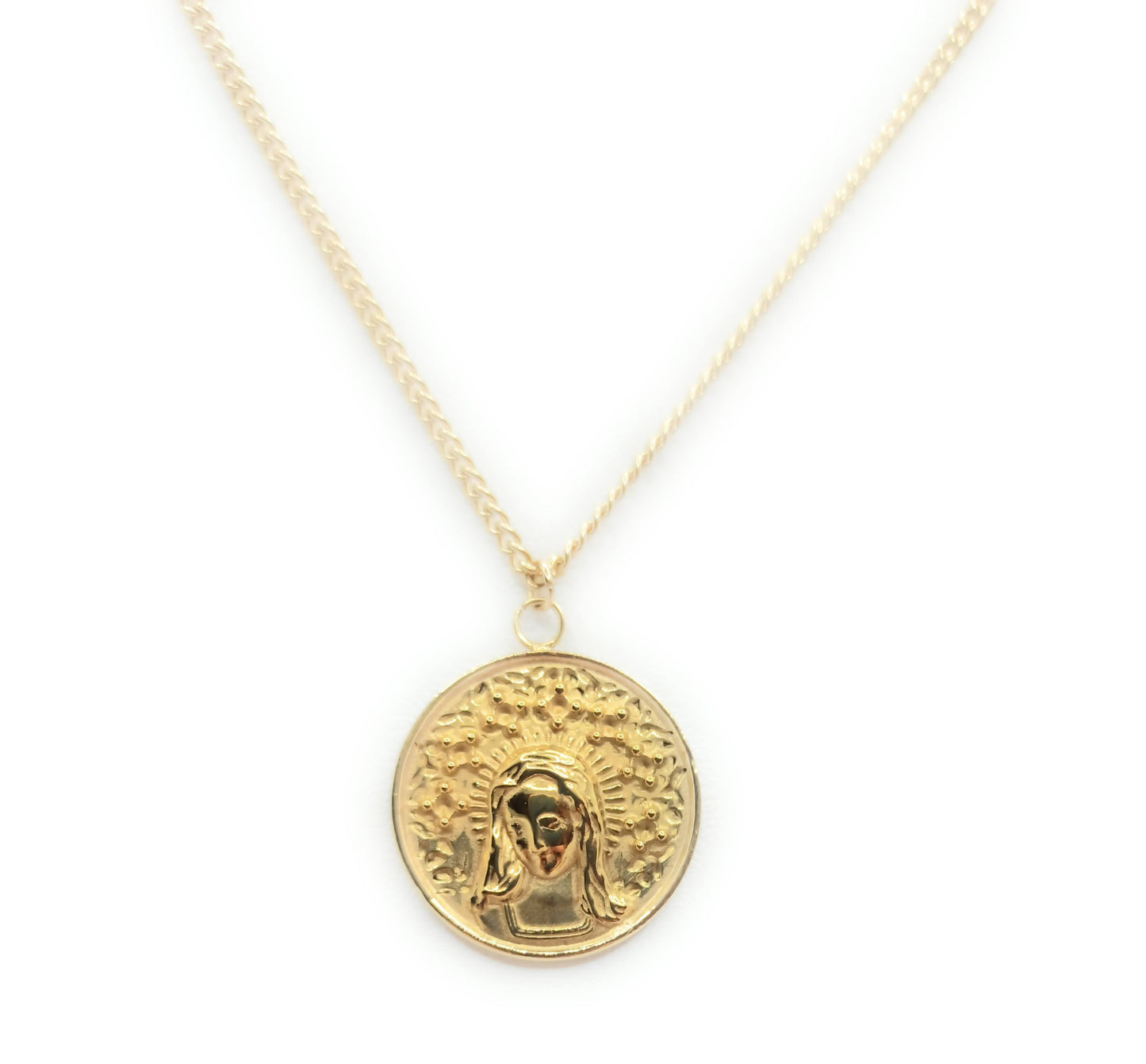 Collar dorado con Medalla dorada de Virgen María · Joya elegante ideal para regalo (Edición limitada!)