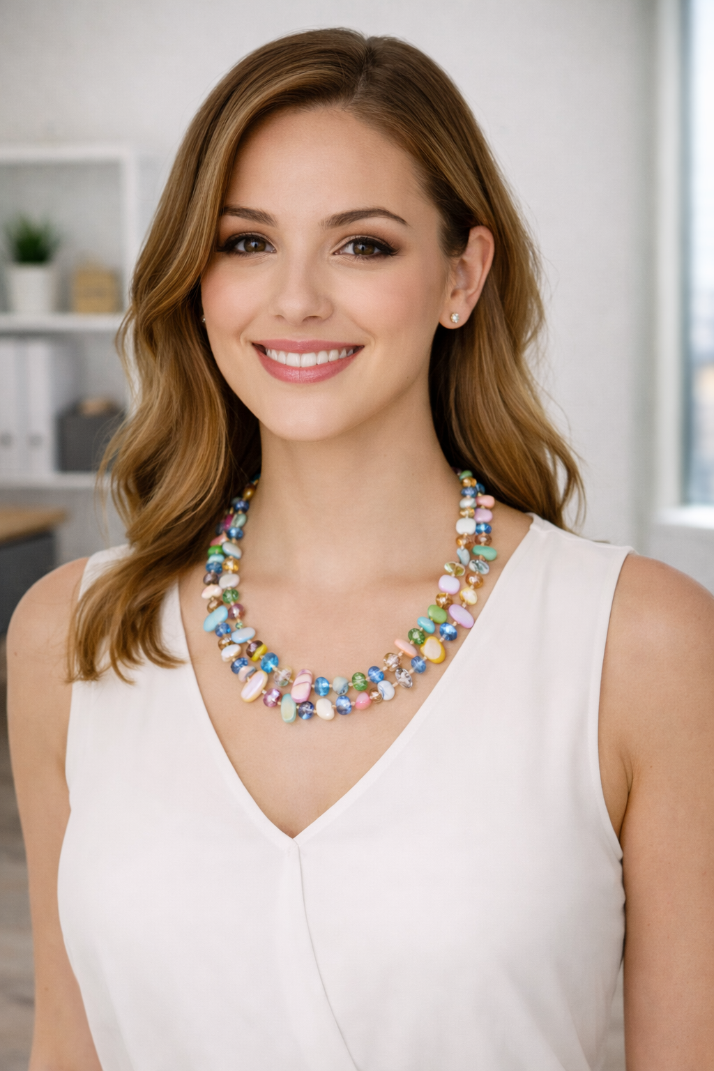 Collar Largo de Nácar · Multicolor Verde Agua (última unidad!)