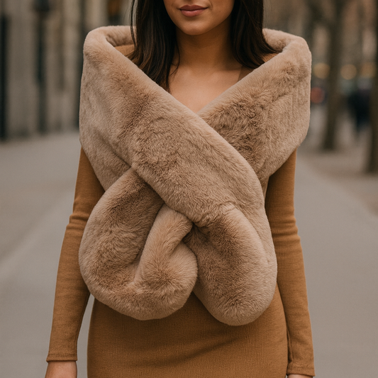 Estola de Pelo Sintético Grande · Camel 160x27cm (Talla S/M) últimas unidades!