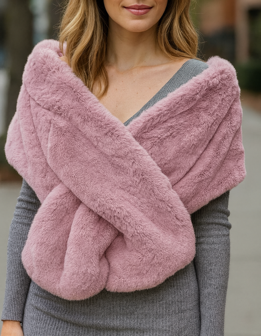 Estola de Pelo Sintético Grande · Maquillaje 160x27cm (Talla S/M)