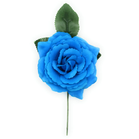 Flor Flamenca Pelo Mediana Ø13cm · Azul Cielo