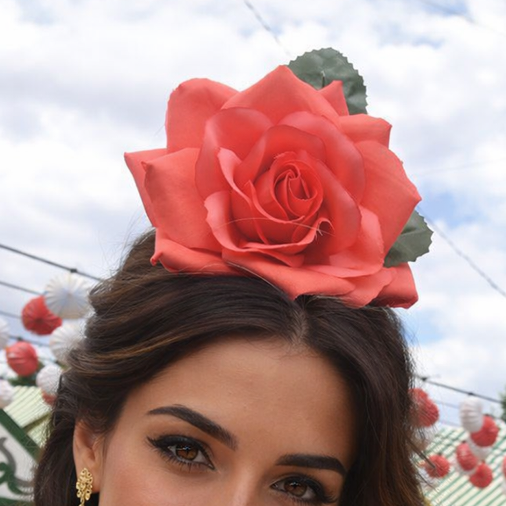 Flamenco Flower Große Haarsträhne Ø16cm · Koralle