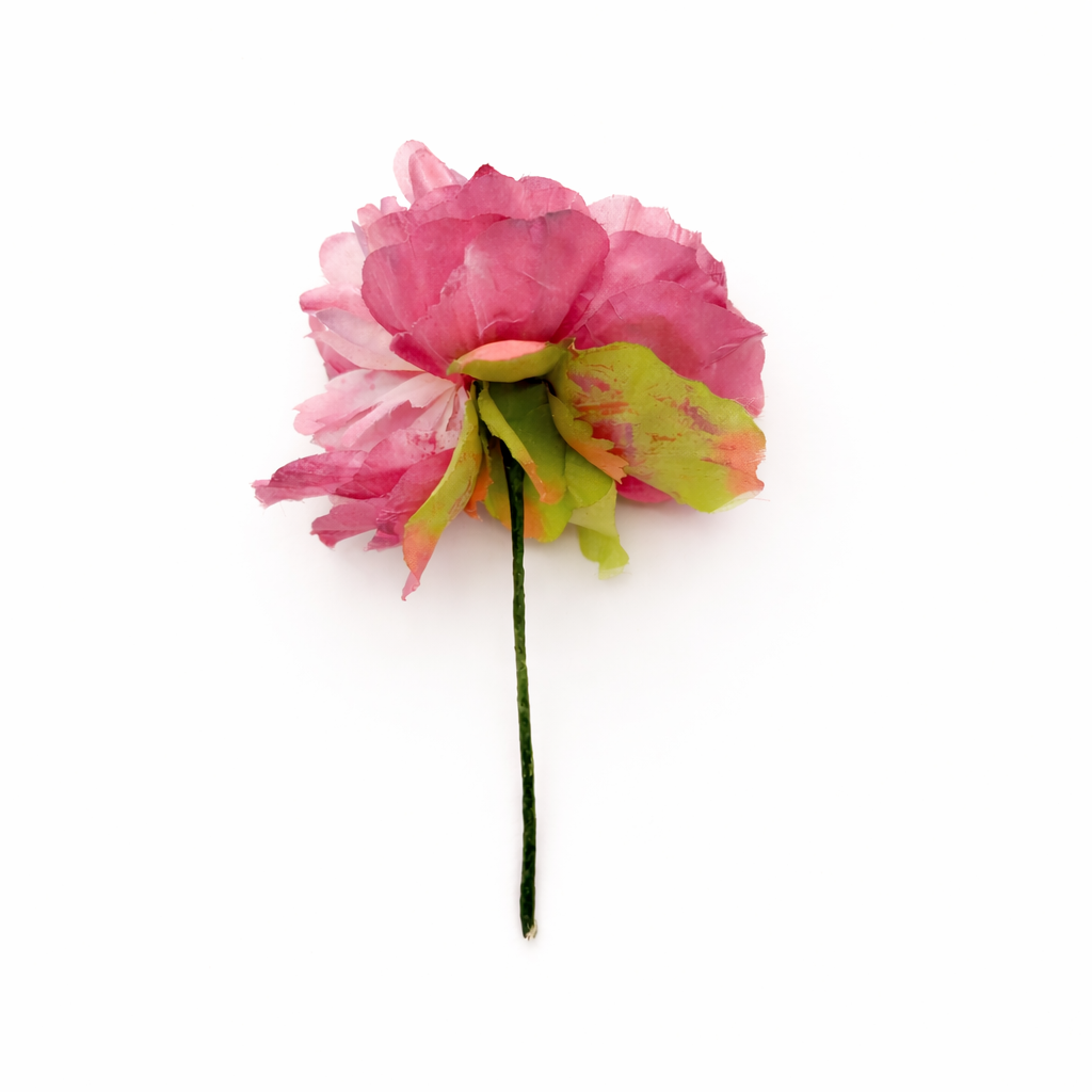 Clavel XL Flor Flamenca Grande Adorno Pelo Mujer · Teñido a Mano Blanco Buganvilla Ø13cm