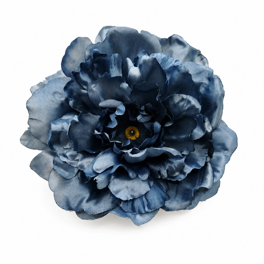 Flor Flamenca Peonía Grande para Pelo · Azul Noche Ø17 cm
