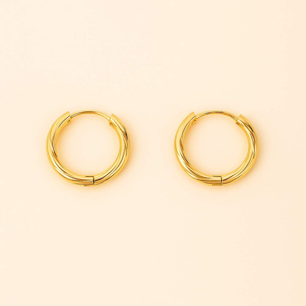 Pendientes Aro Dorados Pequeños Acabado en Oro · Talla XS (Ø 1 cm)