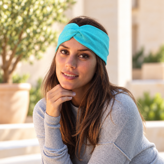 Bandeau élastique à nœud · Turquoise