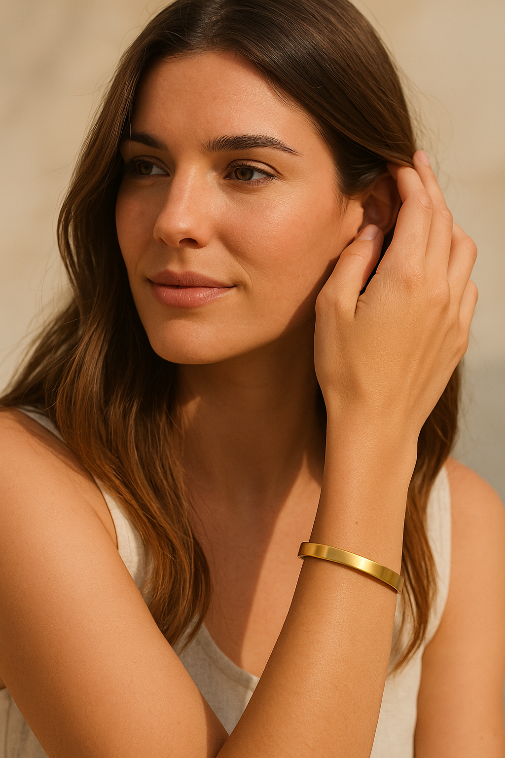 Brazalete Dorado Aro Ovadado Pulsera Rígida · Oro Mate (últimas unidades!)