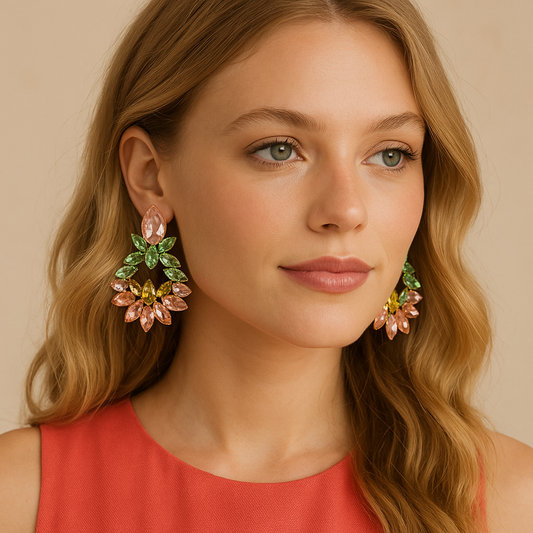 Pendientes de Cristales facetados grandes y brillantes · Colores Pasteles