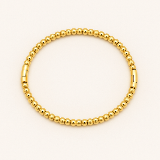 Brazalete Dorado Texturizado · “Pebble Dots” Oro Brillo