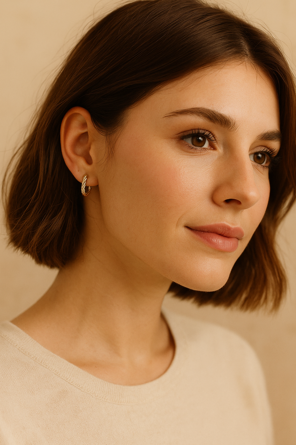 Pendientes Aro Dorados Pequeños Acabado en Oro · Talla XS (Ø 1 cm)