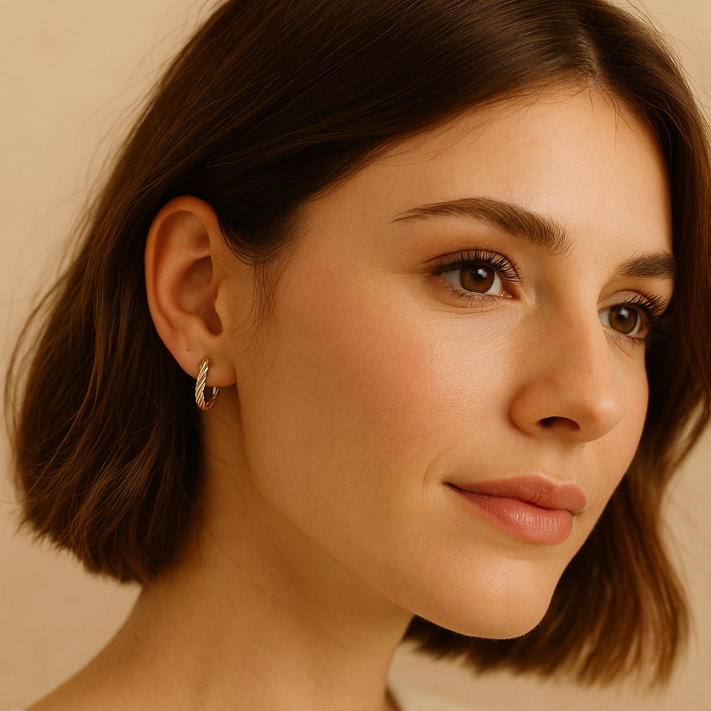 Pendientes Aro Dorados Pequeños Acabado en Oro · Talla XS (Ø 1 cm)