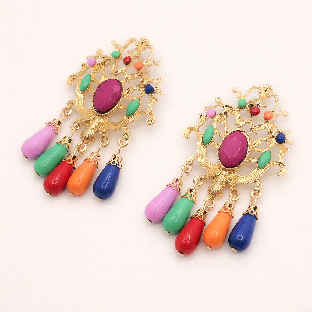 Pendientes Flamencas Doradas · Multicolor (edición limitada)