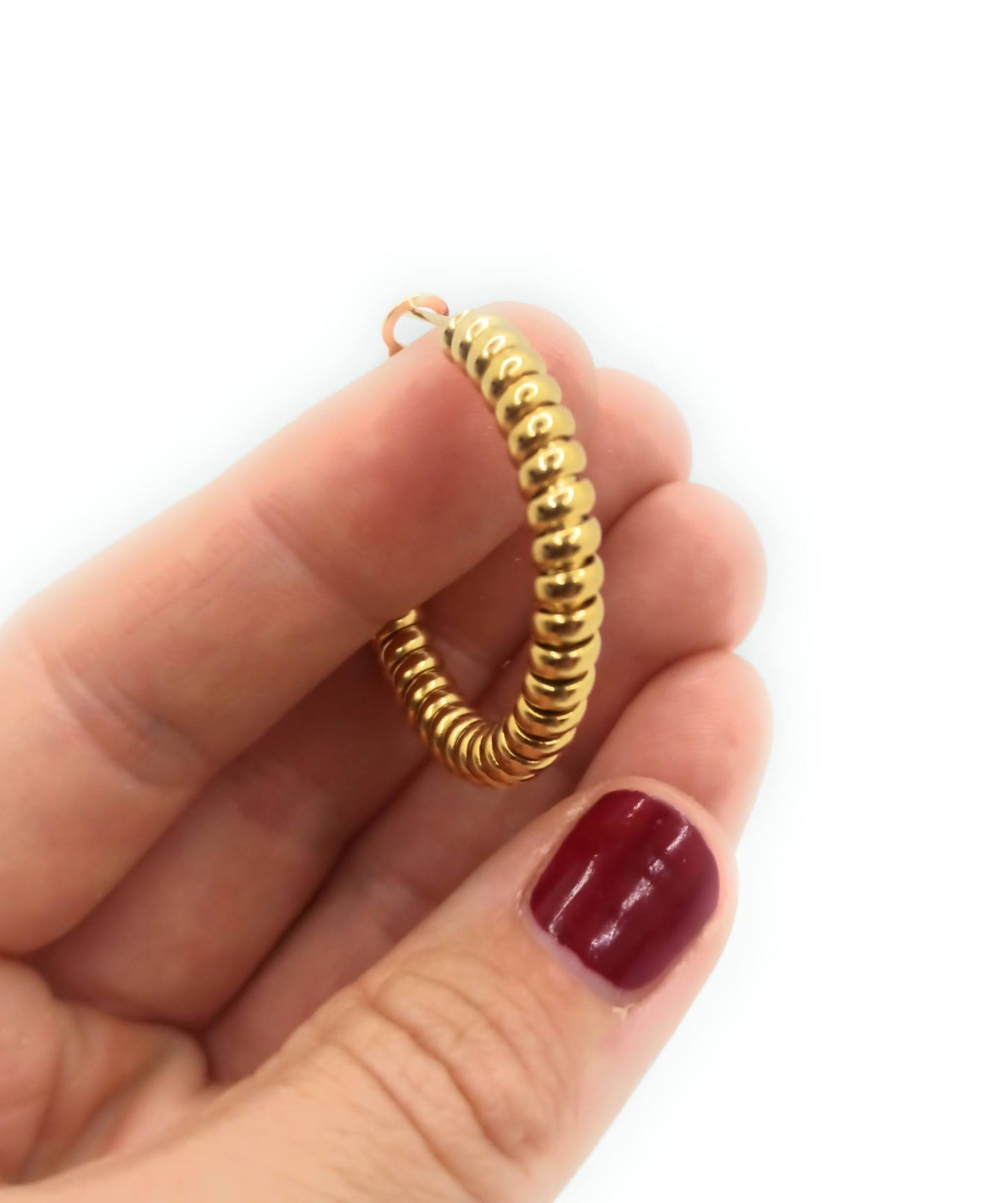 Pendientes Aro Dorados Gallonados · Diseño moderno y de tendencia