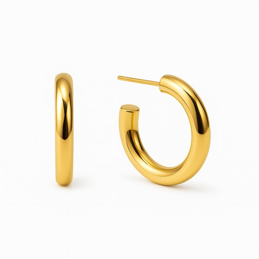 Pendientes Aro Dorados Pequeños Acabado en Oro · Talla S (Ø 1,5 cm)