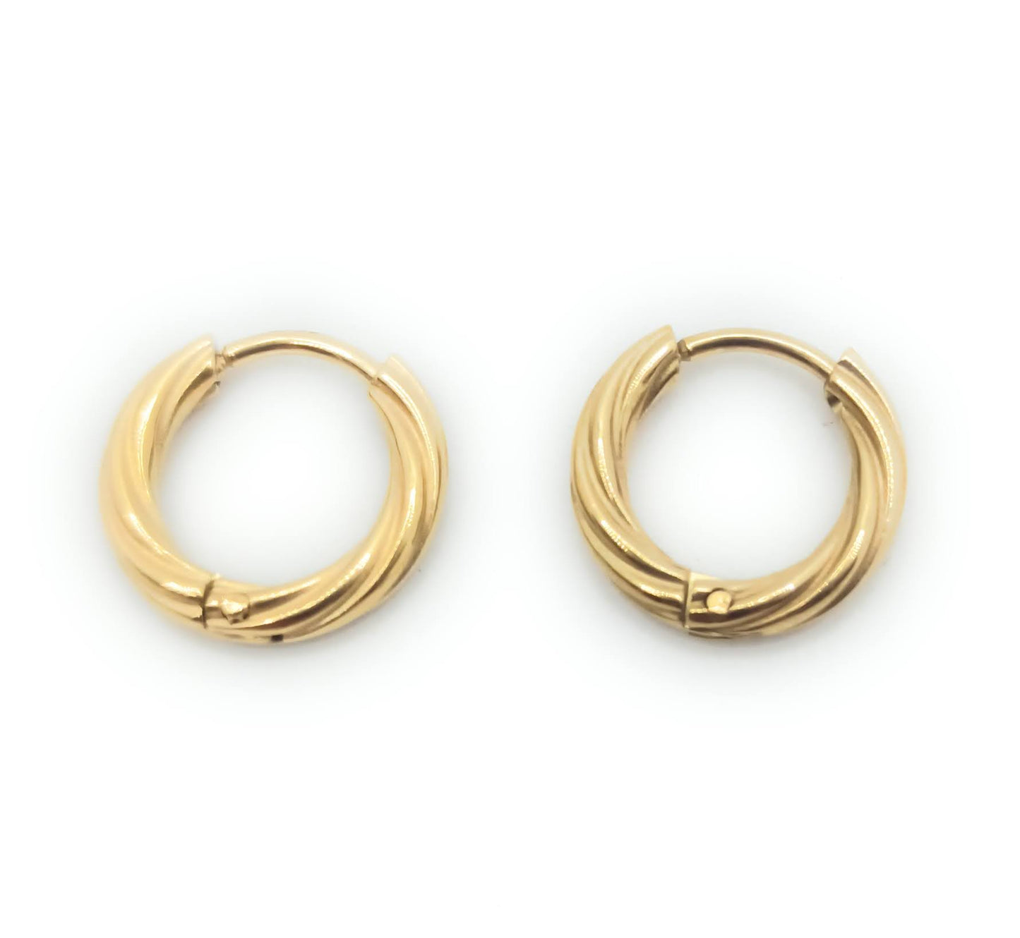 Pendientes Aro Dorados Pequeños Acabado en Oro · Talla XS (Ø 1 cm)