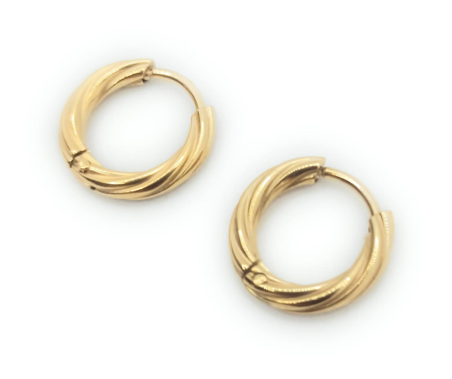 Pendientes Aro Dorados Pequeños Acabado en Oro · Talla XS (Ø 1 cm)