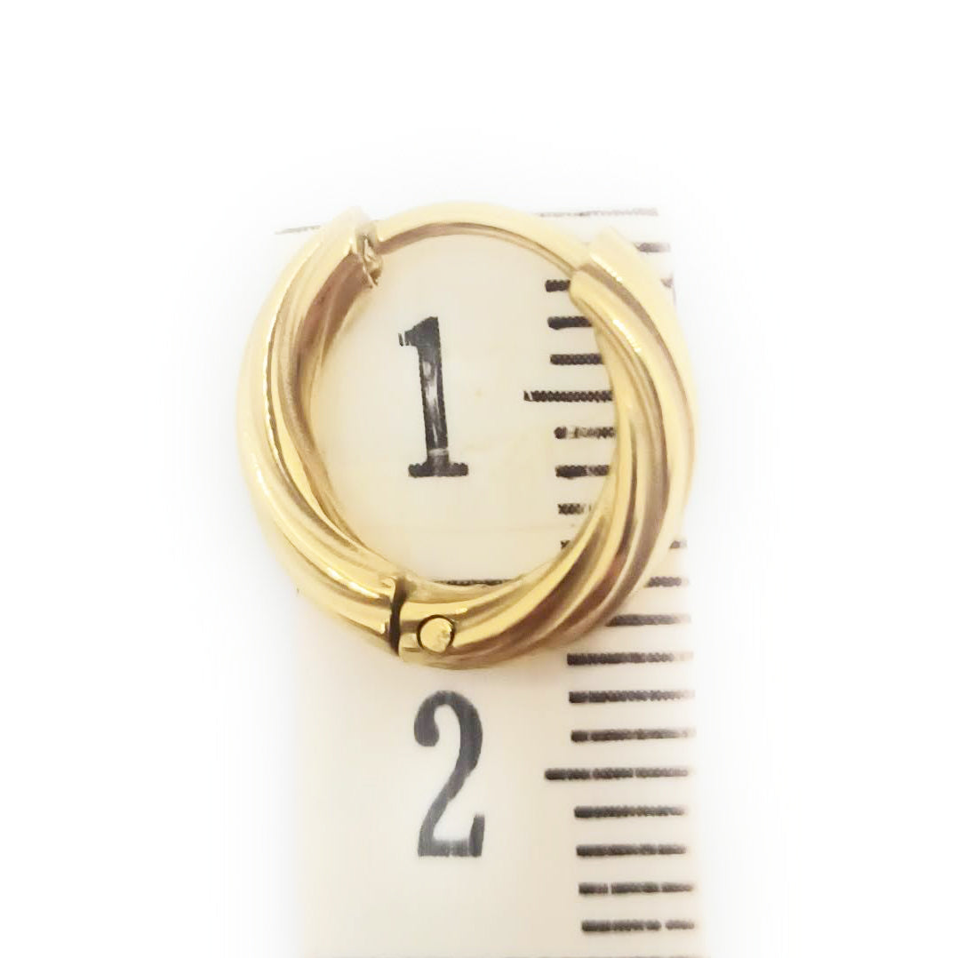 Pendientes Aro Dorados Pequeños Acabado en Oro · Talla XS (Ø 1 cm)