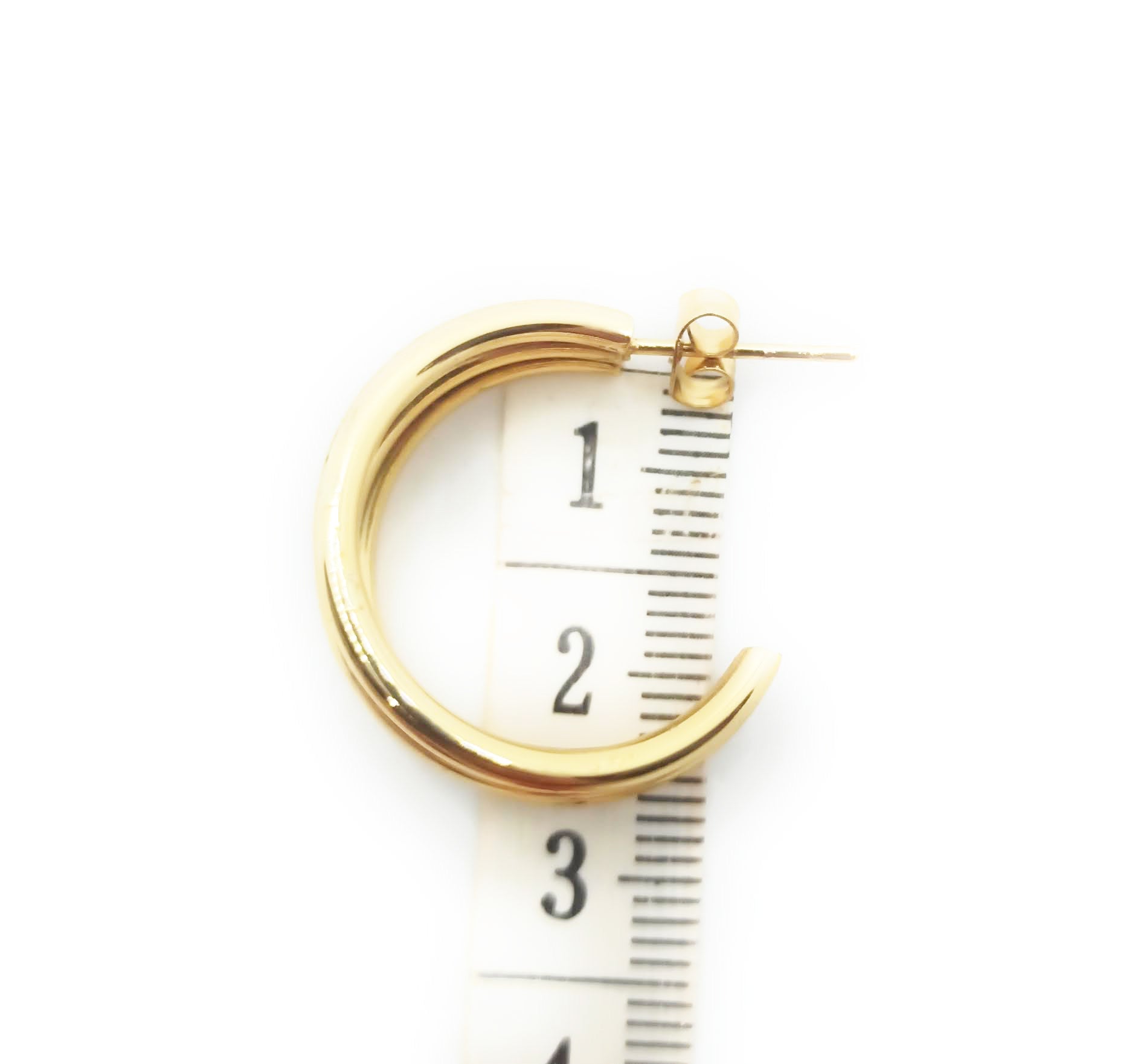 Pendientes de aro triple de acero inoxidable dorado, diseño minimalista y elegante con acabado brillante