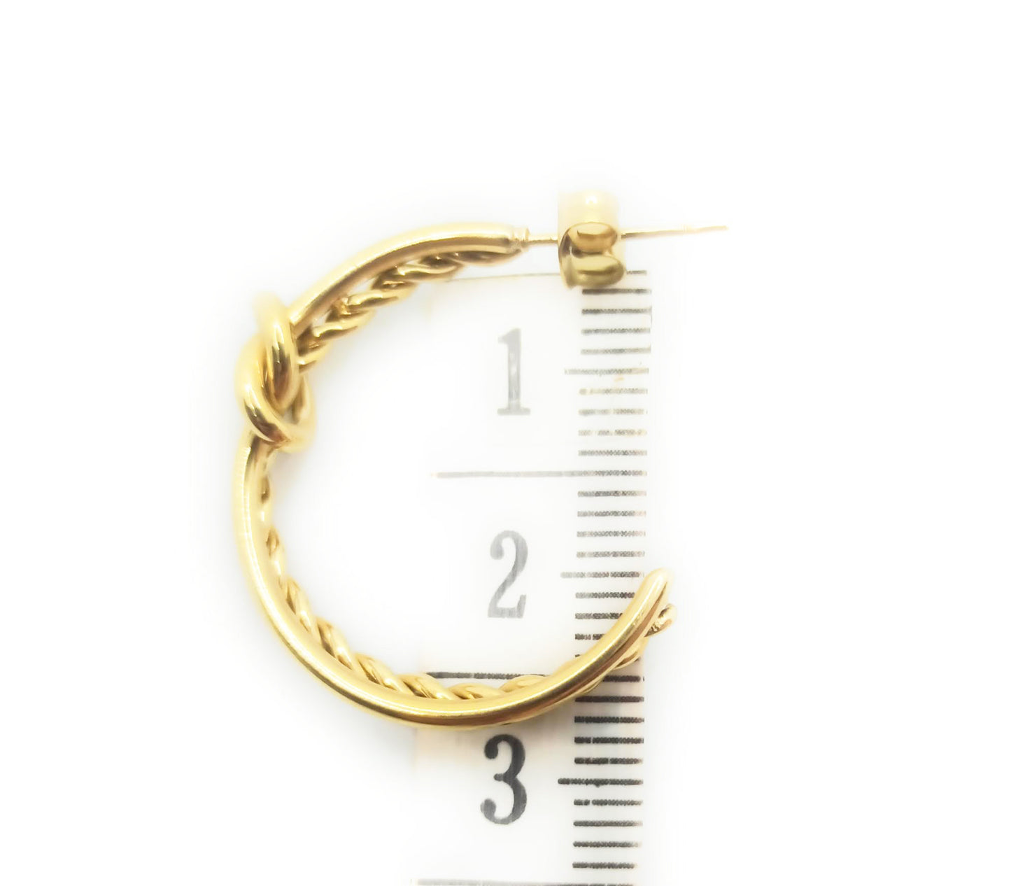 Pendientes Aro Doble Dorados con Nudo · Elegantes, ligeros y de tendencia