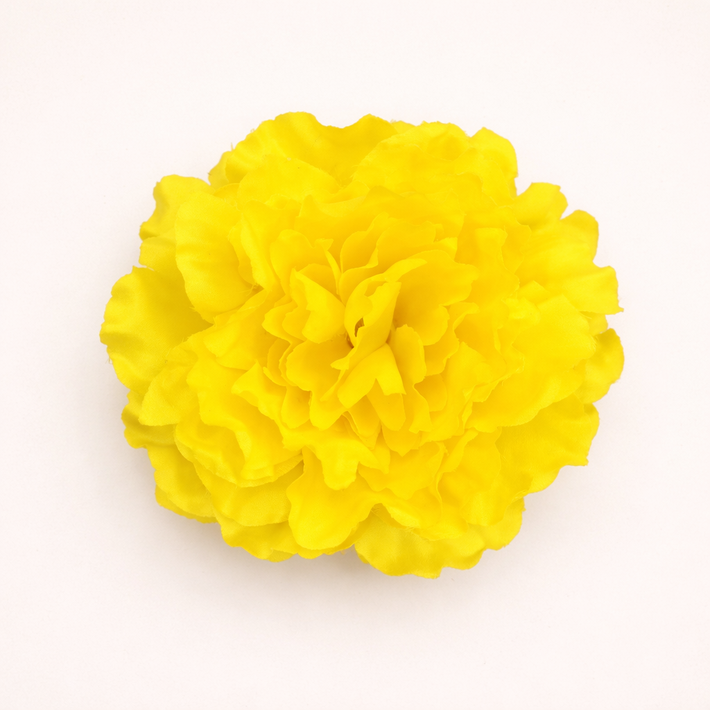 Flor Flamenca Peonía Grande para Pelo · Amarillo Ø17 cm