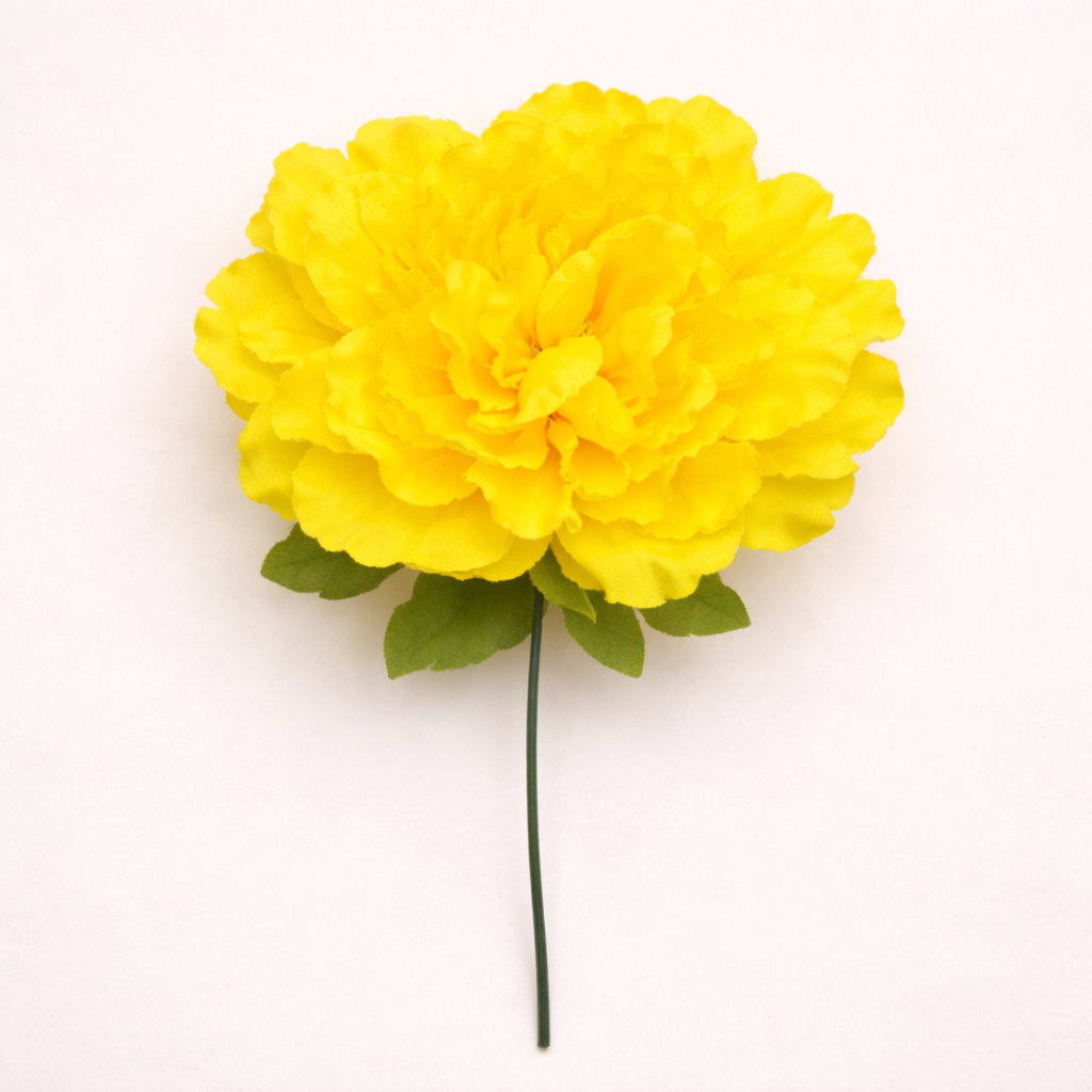 Flor Flamenca Peonía Grande para Pelo · Amarillo Ø17 cm