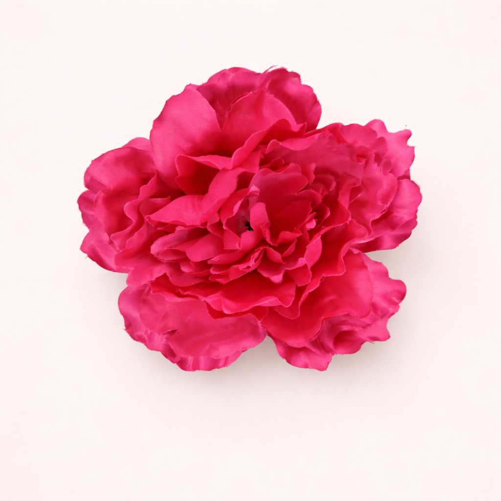 Flor Flamenca Peonía Grande para Pelo · Fucsia Ø17 cm