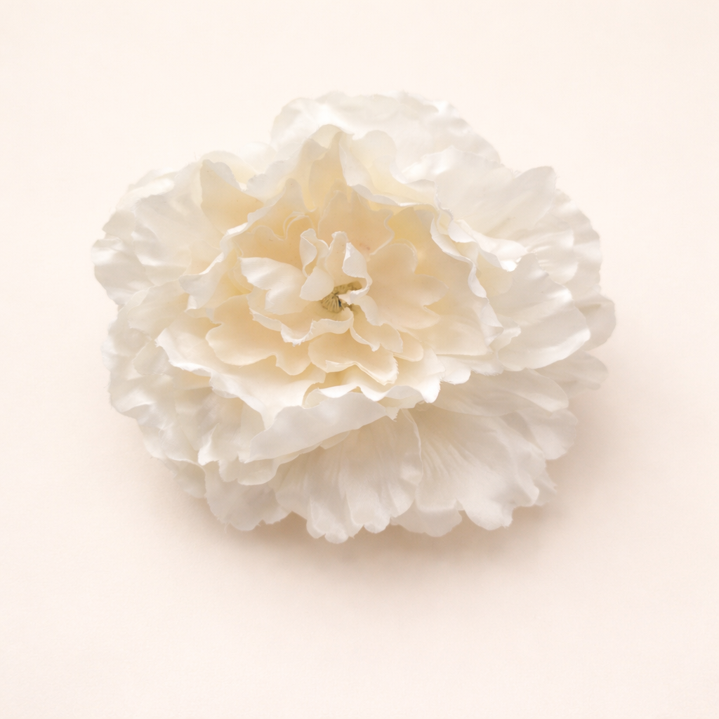 Flor Flamenca Peonía Grande para Pelo · Marfil Ø17 cm